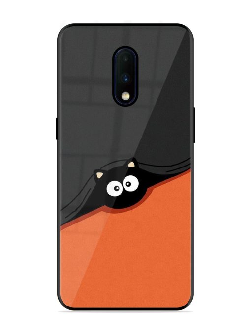 Peek-A-Boo Kitty Glossy Soft Edge Case for Oneplus 7 Chachhi