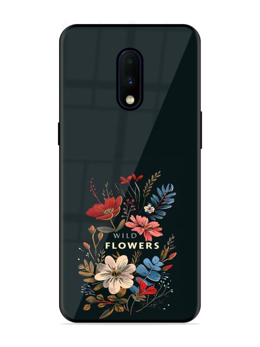 Dark Floral Glossy Soft Edge Case for Oneplus 7 Chachhi