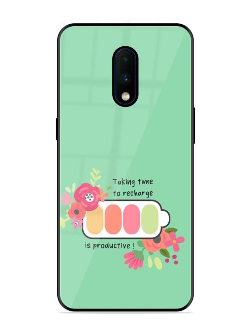 Recharge And Bloom Glossy Soft Edge Case for Oneplus 7 Chachhi