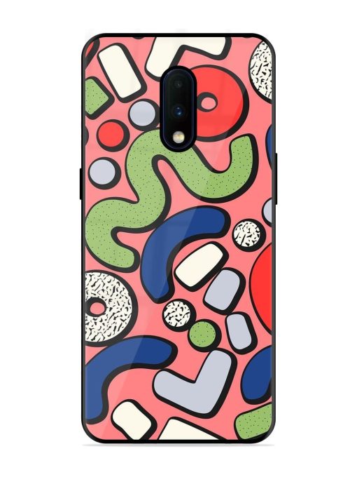 Groovy Geometric Shapes Glossy Soft Edge Case for Oneplus 7 Chachhi