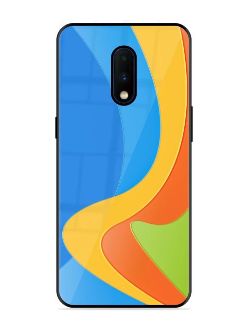 Curvy Color Cascade Glossy Soft Edge Case for Oneplus 7 Chachhi