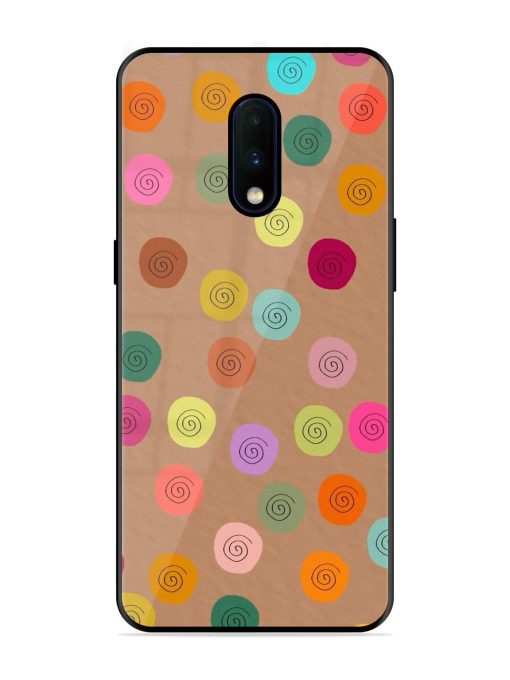 Swirly Dots On Kraft Glossy Soft Edge Case for Oneplus 7 Chachhi