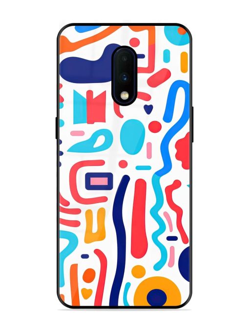 Whimsical Doodle Chaos Glossy Soft Edge Case for Oneplus 7 Chachhi