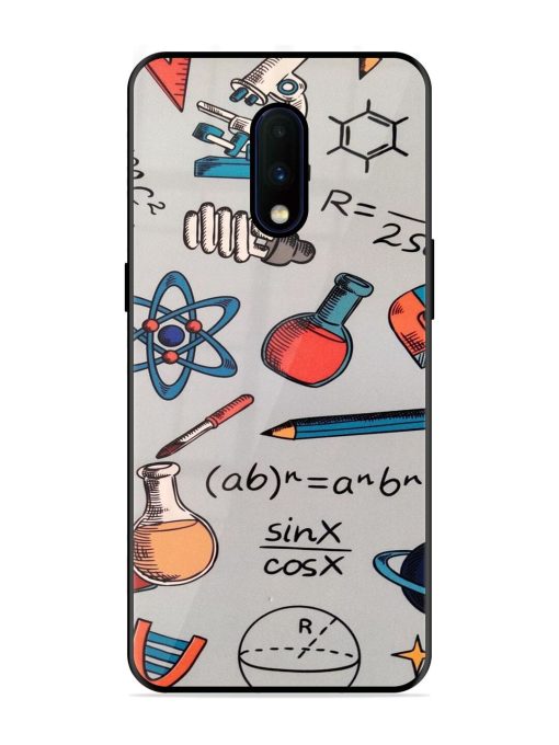 Science Doodle Delight Glossy Soft Edge Case for Oneplus 7 Chachhi