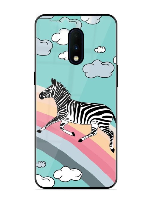 Zebra On A Rainbow Glossy Soft Edge Case for Oneplus 7 Chachhi