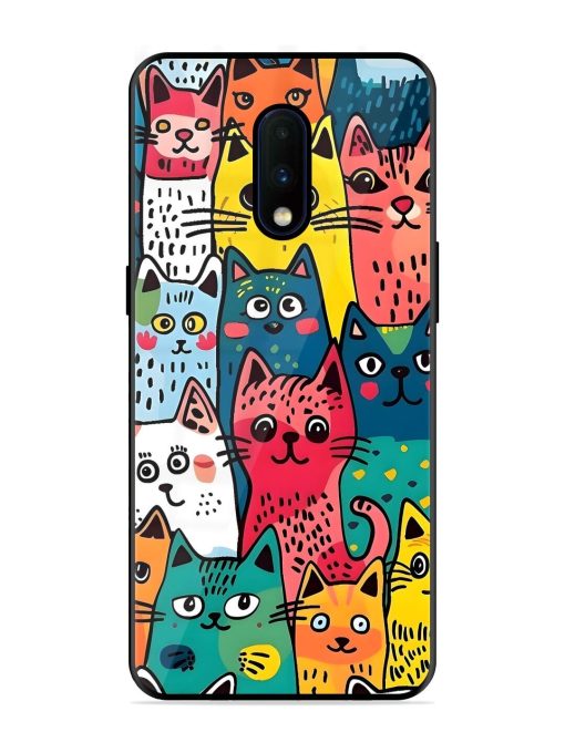 Feline Frenzy Glossy Soft Edge Case for Oneplus 7 Chachhi