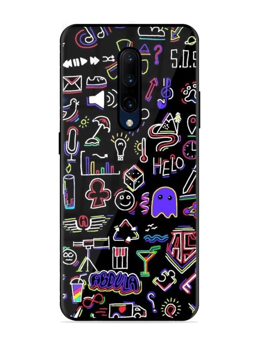 Neon Doodle Glossy Soft Edge Case for Oneplus 7 Pro Chachhi