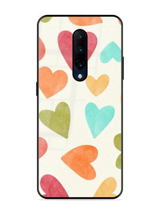 Watercolor Hearts Glossy Soft Edge Case for Oneplus 7 Pro Chachhi