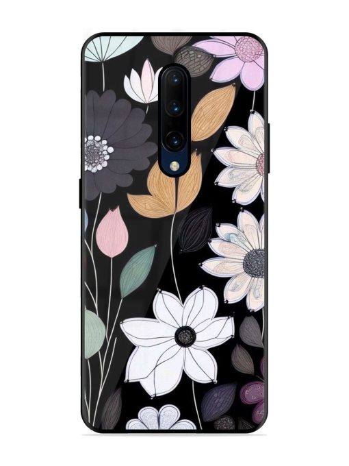 Whimsical Blooms On Black Glossy Soft Edge Case for Oneplus 7 Pro Chachhi