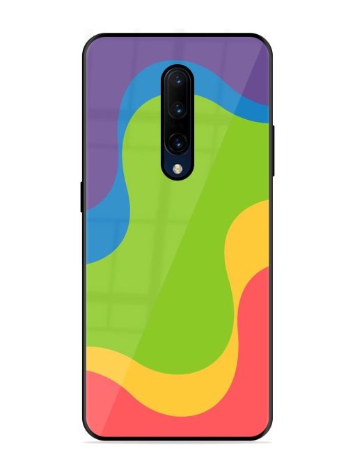 Wavy Rainbow Wonderland Glossy Soft Edge Case for Oneplus 7 Pro Chachhi