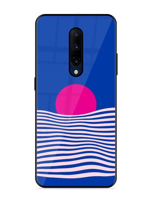 Pink Sunset Over Blue Waves Glossy Soft Edge Case for Oneplus 7 Pro Chachhi