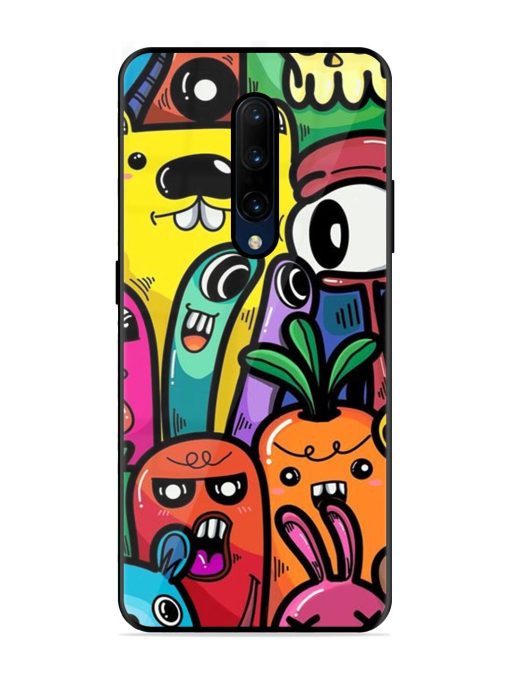 Whimsical Doodle Chaos Glossy Soft Edge Case for Oneplus 7 Pro Chachhi