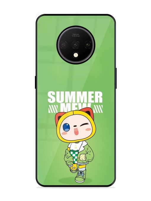 Purrfect Summer Glossy Soft Edge Case for Oneplus 7T Chachhi