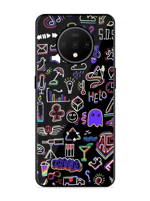 Neon Doodle Glossy Soft Edge Case for Oneplus 7T Chachhi