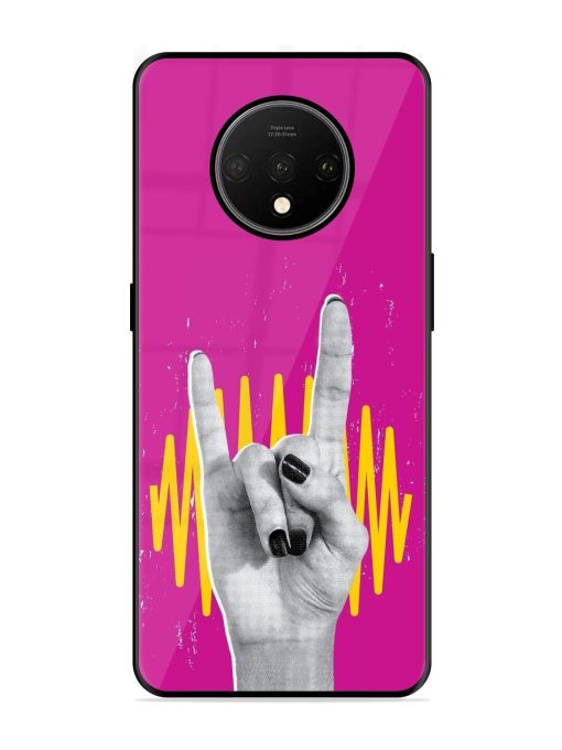 Rock Hand Glossy Soft Edge Case for Oneplus 7T Chachhi