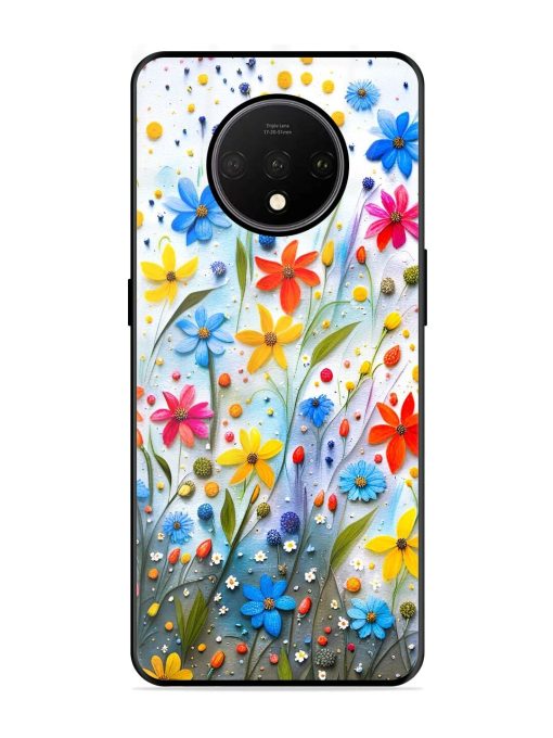 Vibrant Floral Glossy Soft Edge Case for Oneplus 7T Chachhi