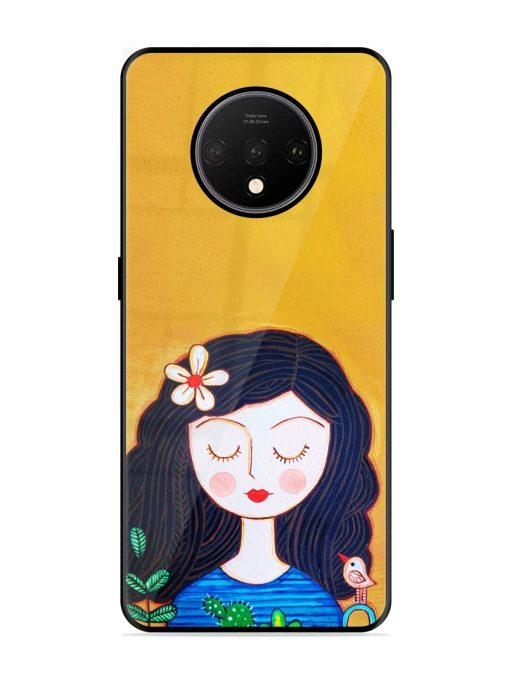 Girl Illustration Glossy Soft Edge Case for Oneplus 7T Chachhi