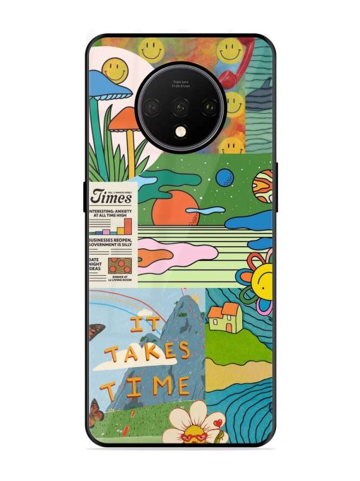 Groovy Vibes Glossy Soft Edge Case for Oneplus 7T Chachhi