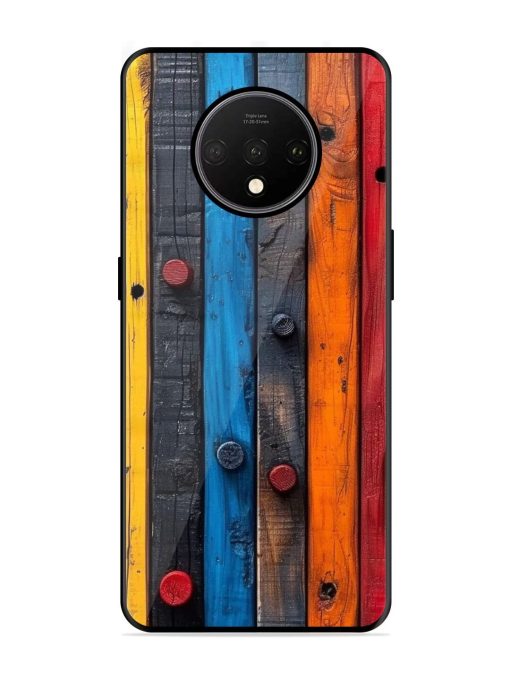 Rainbow Plank Glossy Soft Edge Case for Oneplus 7T Chachhi