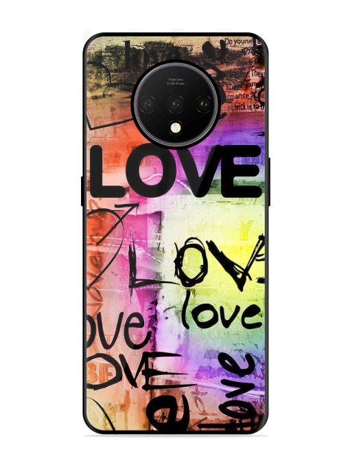 Love Graffiti Glossy Soft Edge Case for Oneplus 7T Chachhi