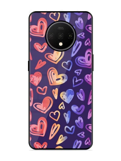 Rainbow Hearts Glossy Soft Edge Case for Oneplus 7T Chachhi