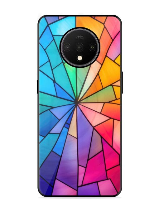 Stained Glass Kaleidoscope Of Colors Glossy Soft Edge Case for Oneplus 7T Chachhi