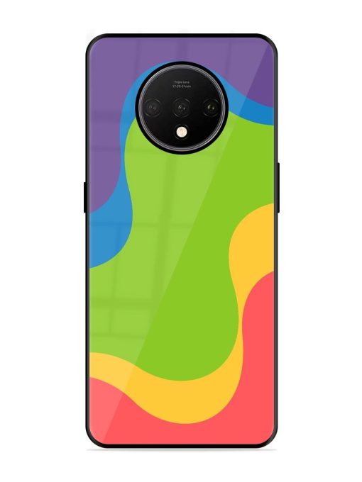 Wavy Rainbow Wonderland Glossy Soft Edge Case for Oneplus 7T Chachhi