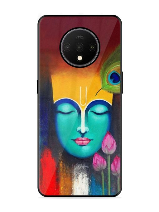 Divine Tranquility: The Face Of Krishna Glossy Soft Edge Case for Oneplus 7T Chachhi