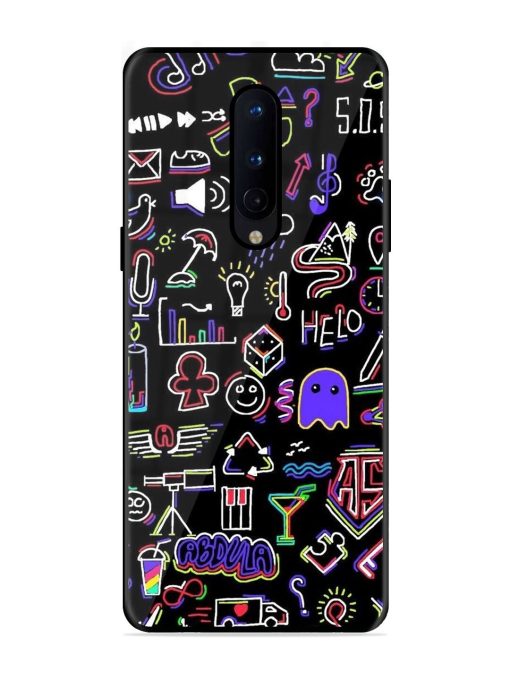 Neon Doodle Glossy Soft Edge Case for Oneplus 8 Chachhi