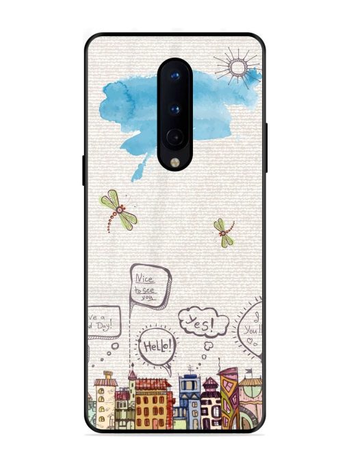 Doodle City Glossy Soft Edge Case for Oneplus 8 Chachhi