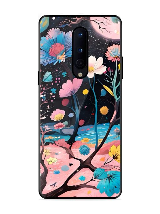 Cosmic Bloom Glossy Soft Edge Case for Oneplus 8