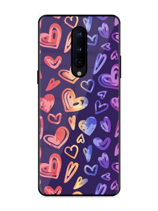 Rainbow Hearts Glossy Soft Edge Case for Oneplus 8 Chachhi