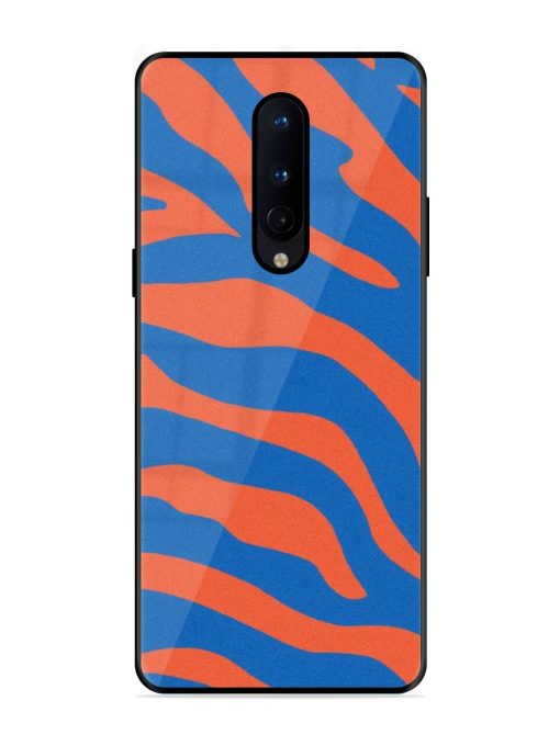 Zebra Stripes In Blue And Orange Glossy Soft Edge Case for Oneplus 8 Chachhi