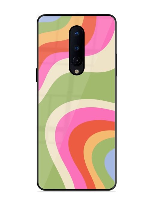 Wavy Rainbow Wonderland Glossy Soft Edge Case for Oneplus 8 Chachhi