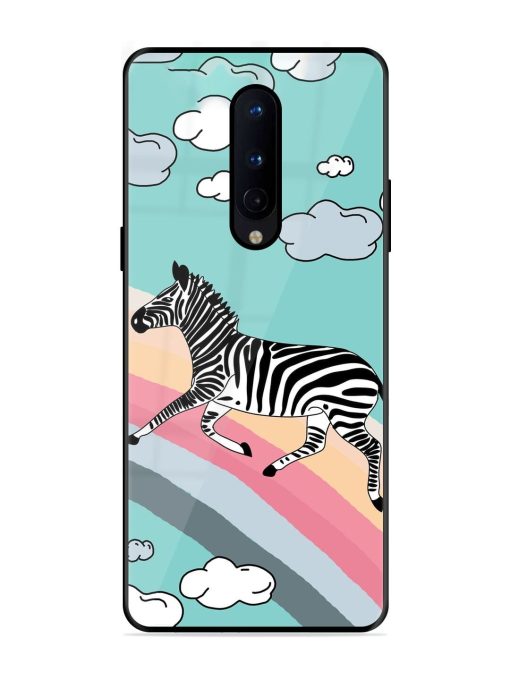 Zebra On A Rainbow Glossy Soft Edge Case for Oneplus 8 Chachhi