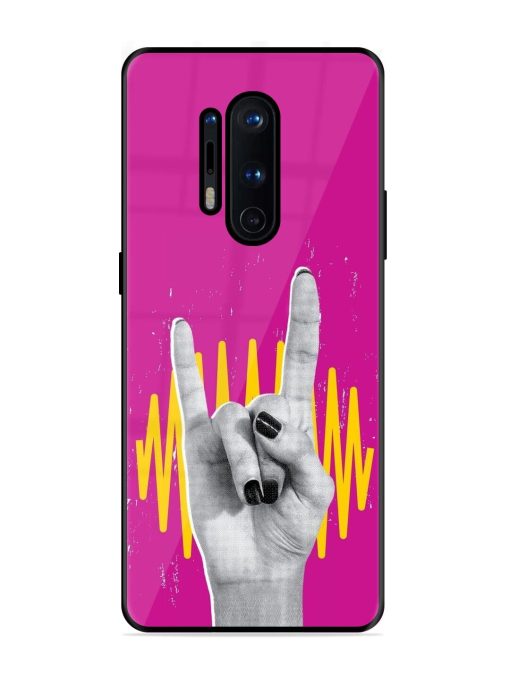 Rock Hand Glossy Soft Edge Case for Oneplus 8 Pro Chachhi