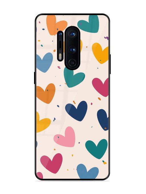 Rainbow Hearts Glossy Soft Edge Case for Oneplus 8 Pro Chachhi