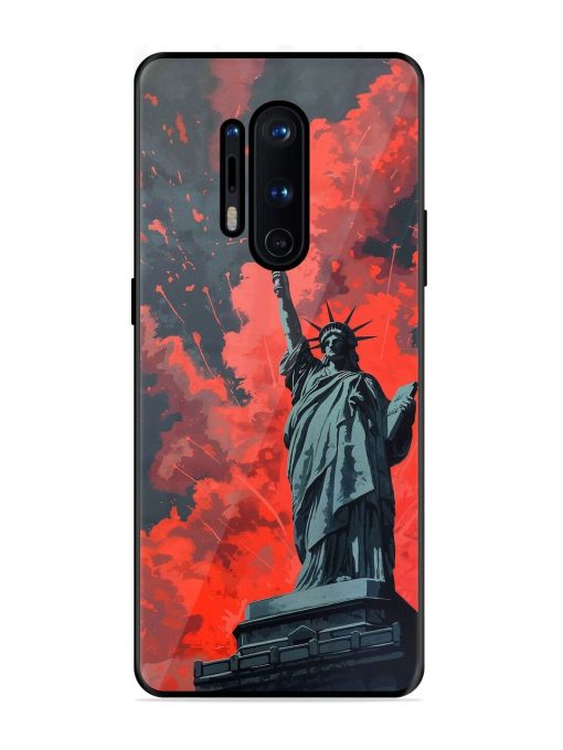 Lady Liberty'S Firework Finale Glossy Soft Edge Case for Oneplus 8 Pro Chachhi