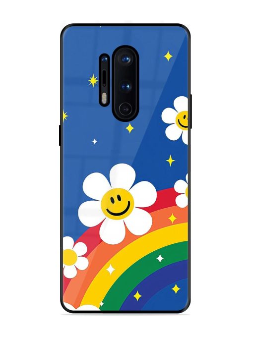 Happy Daisies And Rainbow Sky Glossy Soft Edge Case for Oneplus 8 Pro Chachhi