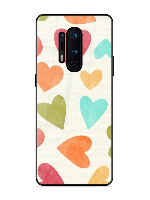 Watercolor Hearts Glossy Soft Edge Case for Oneplus 8 Pro Chachhi