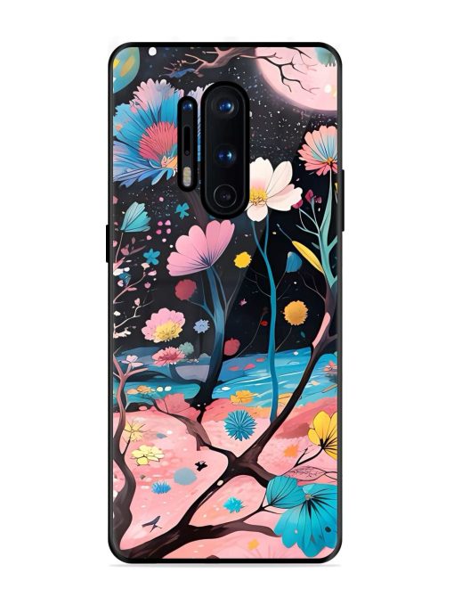 Cosmic Bloom Glossy Soft Edge Case for Oneplus 8 Pro Chachhi