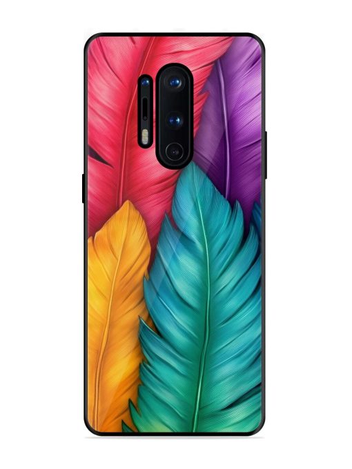 Rainbow Feathers Glossy Soft Edge Case for Oneplus 8 Pro Chachhi