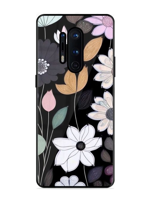 Whimsical Blooms On Black Glossy Soft Edge Case for Oneplus 8 Pro Chachhi