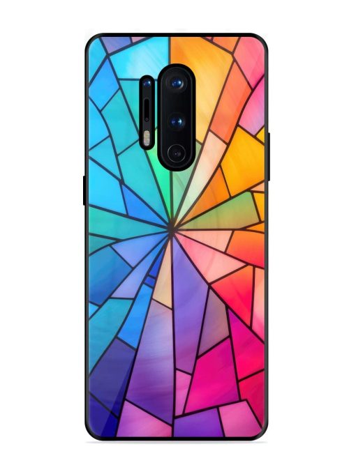 Stained Glass Kaleidoscope Of Colors Glossy Soft Edge Case for Oneplus 8 Pro Chachhi