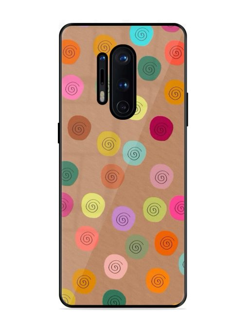 Swirly Dots On Kraft Glossy Soft Edge Case for Oneplus 8 Pro Chachhi