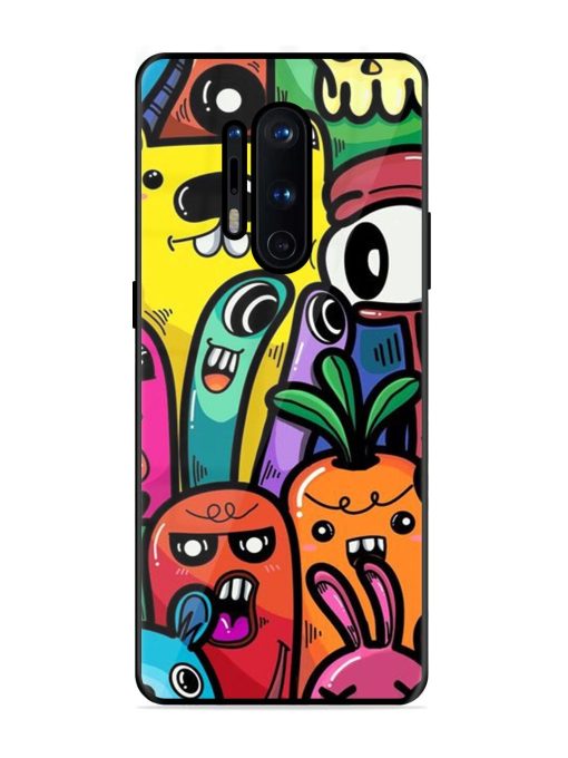 Whimsical Doodle Chaos Glossy Soft Edge Case for Oneplus 8 Pro Chachhi