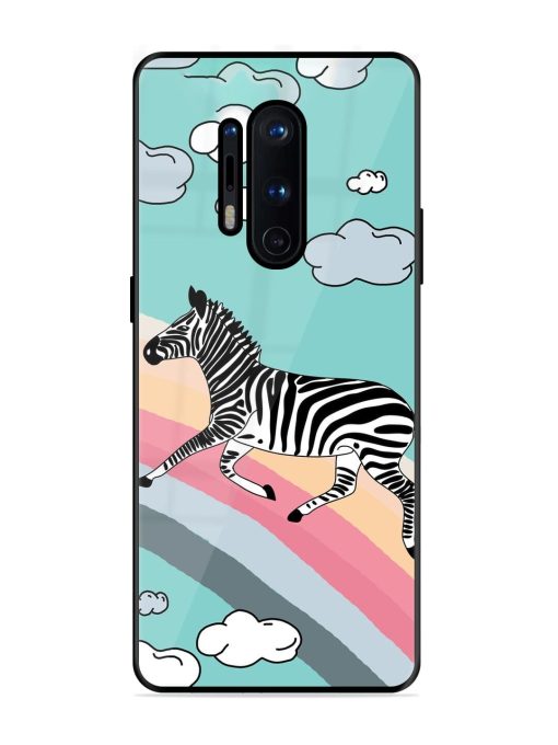 Zebra On A Rainbow Glossy Soft Edge Case for Oneplus 8 Pro Chachhi