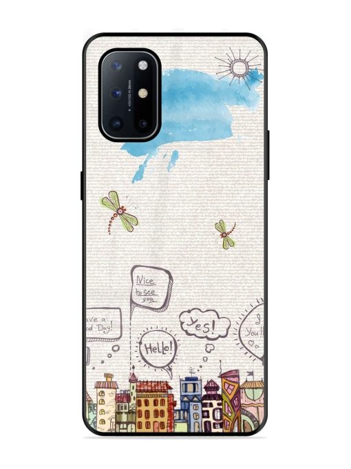 Doodle City Glossy Soft Edge Case for Oneplus 8T (5G) Chachhi