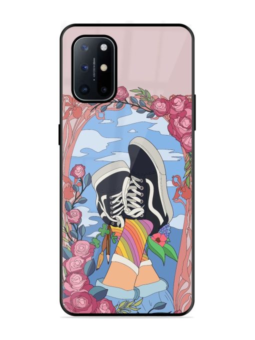 Floral Fantasy Glossy Soft Edge Case for Oneplus 8T (5G) Chachhi