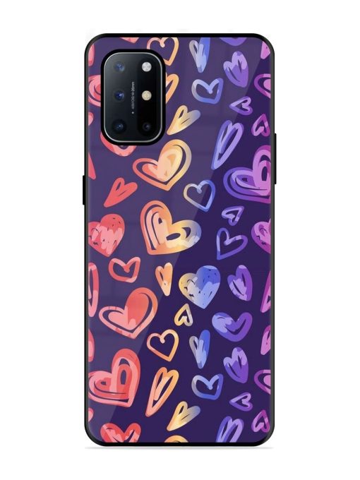 Rainbow Hearts Glossy Soft Edge Case for Oneplus 8T (5G) Chachhi